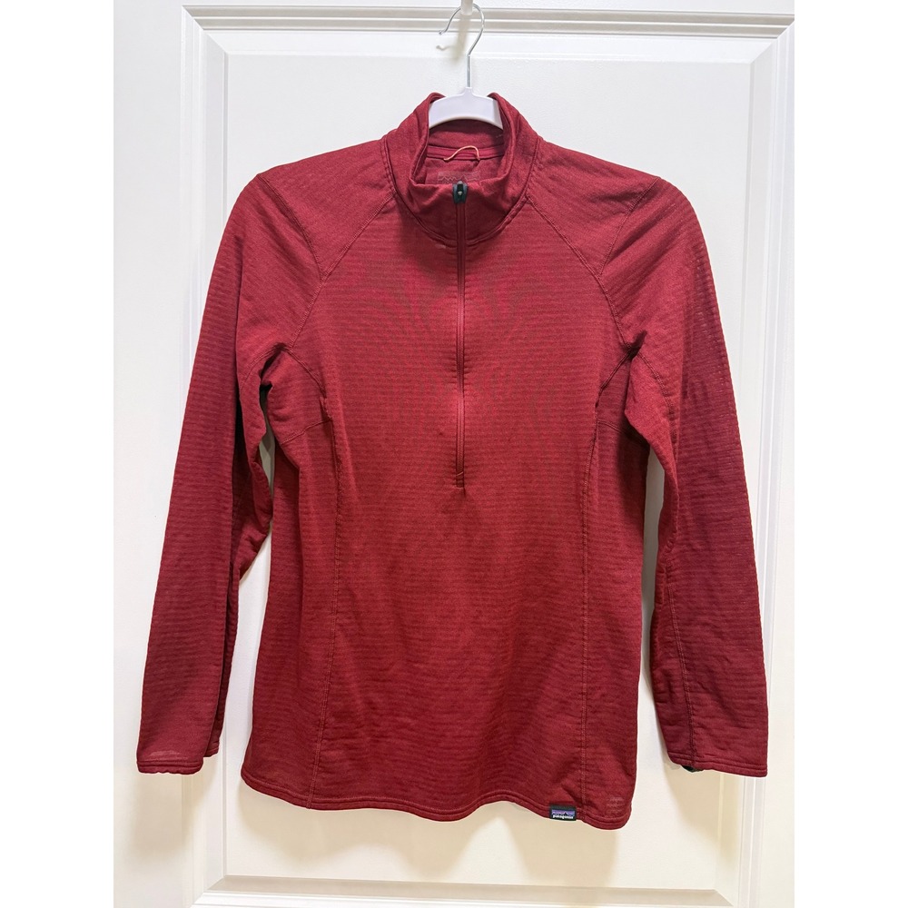 Patagonia Capilene Thermal Weight Baselayer Quarter Zip Red Polartec Mens Medium